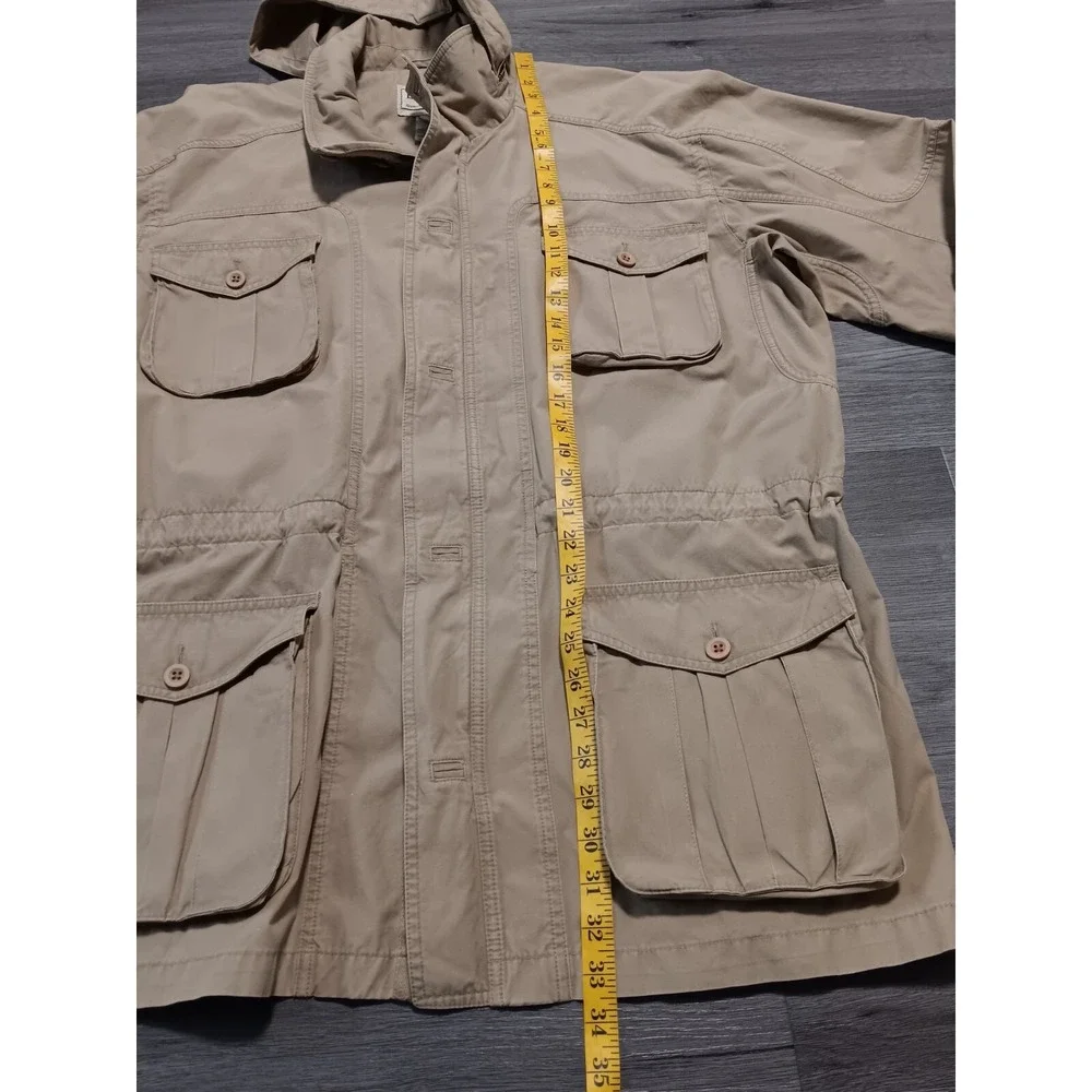 LL Bean Men's Khaki Hooded Field Barn Chore Utility‎ Jacket Coat Size XL